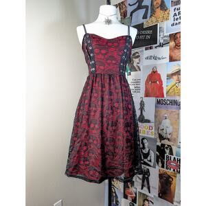 Red Gothic Lace Dress
